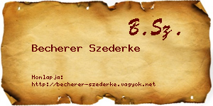 Becherer Szederke névjegykártya